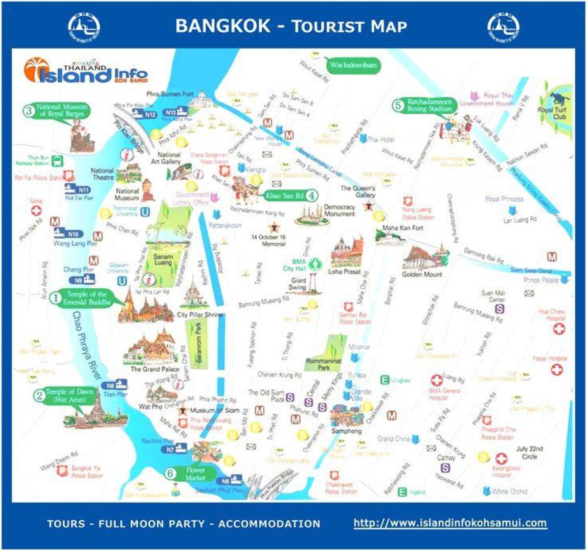 bangkok thailand peta wisata