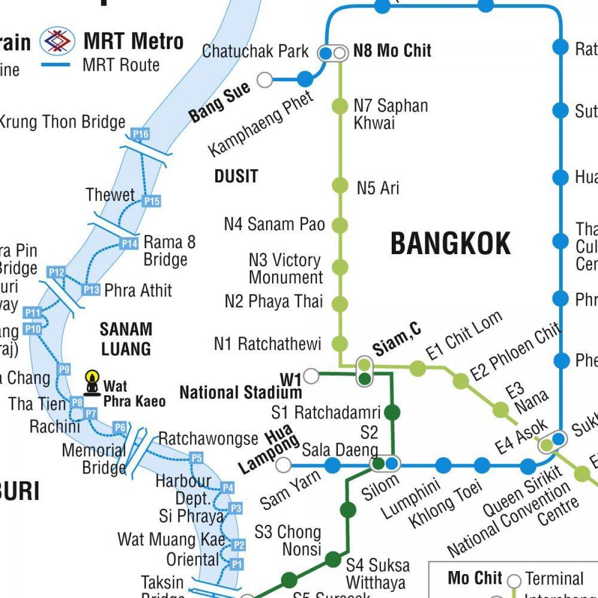 peta dari bangkok metro dan skytrain