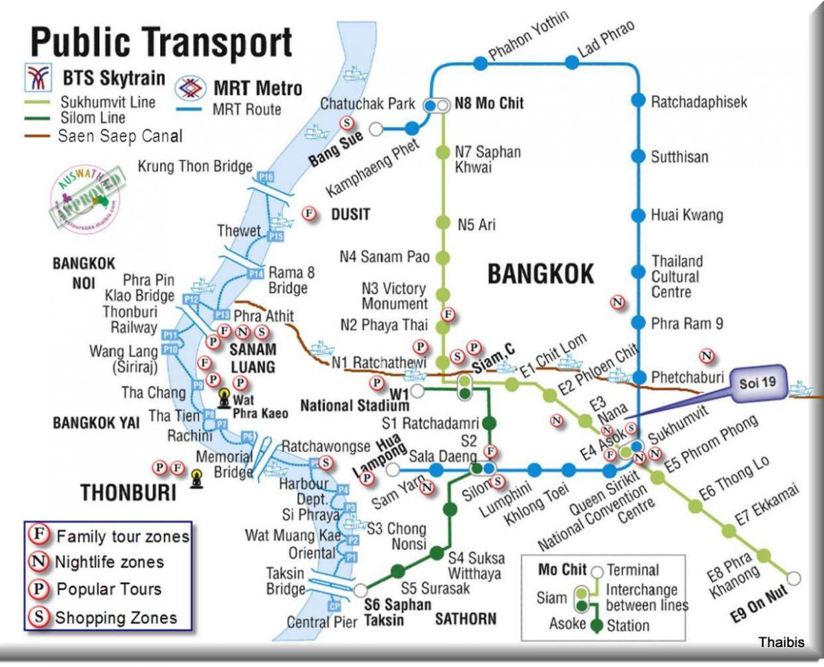 transportasi umum di bangkok peta