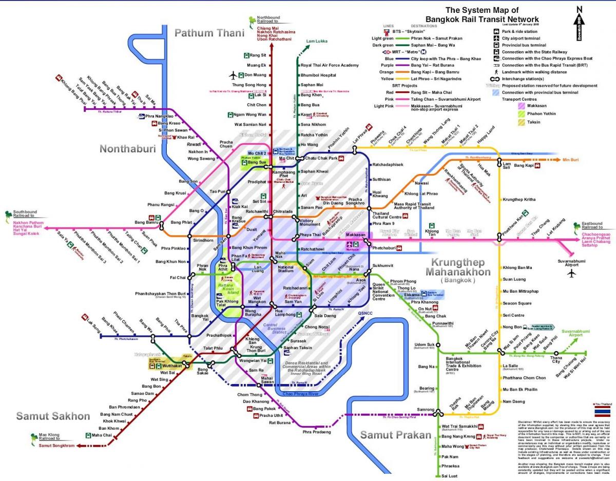 bangkok peta kereta bawah tanah 2016
