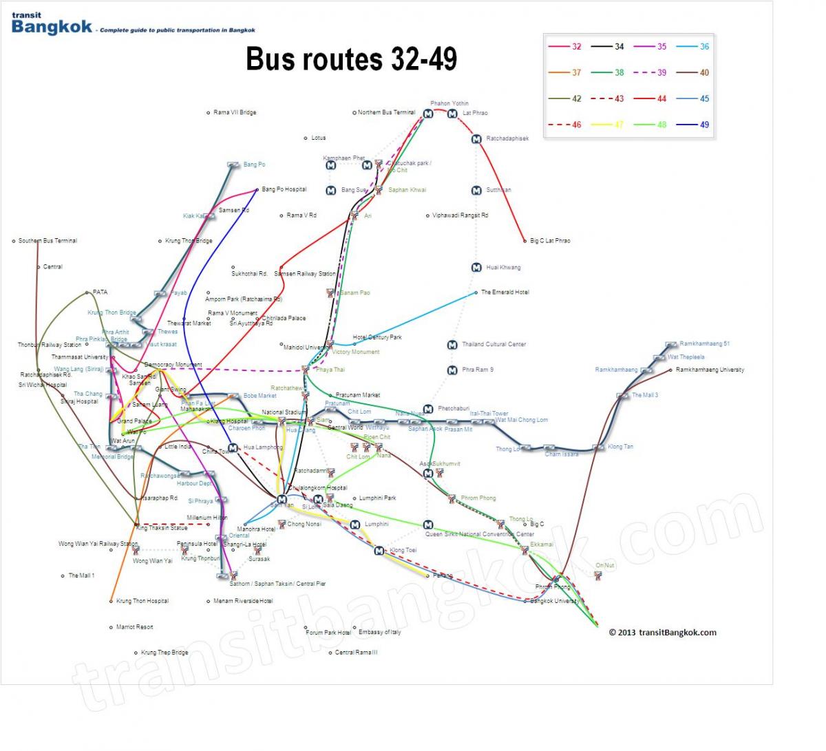 peta rute bus bangkok