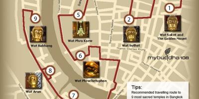 Peta dari bangkok temple tour
